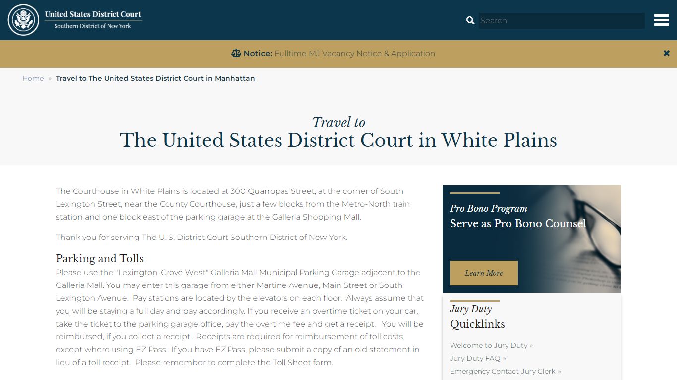 The United States District Court in White Plains